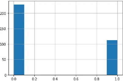 Figure 19 – Distribution of the dataset-dependent variable, after oversampling and under sampling 