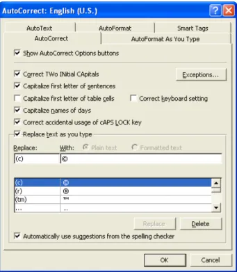 Figure 24 – Word processor preferences (automatic text) 