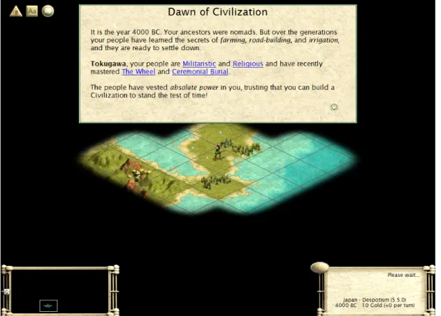 Figure 45 presents the tutorial option highlighted amidst the options in the game entry screen