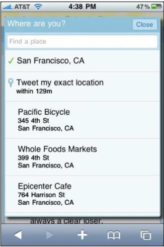 Figura 20: Tweet e geolocalização. 