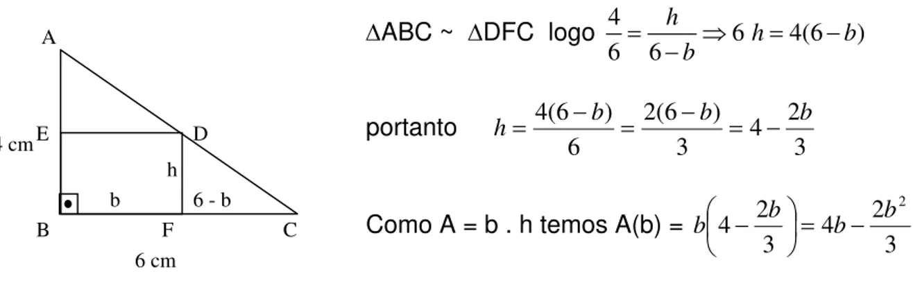 figura 3:  mudança do Quadro  Geométrico para o Quadro Algébrico com a aplicação da  semelhança de triângulos 