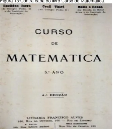 Figura 13:Contra capa do livro Curso de Matemática. 