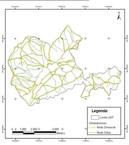 Figura 6 – Carta da rede viária e divisional na UGF. 