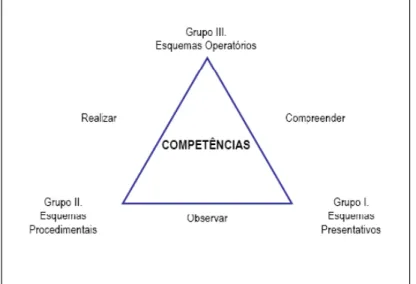 Figura 2: Gr. de Competências Avaliadas no Saresp e as funções valorizadas  (S. Paulo: SEE, 2008b, p.16) 