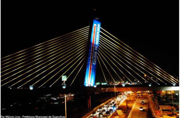 Figura 1  –  Ponte estaiada que liga a cidade de Guarulhos à Rodovia Presidente Dutra  Fonte: &lt;http://www.transportabrasil.com.br&gt;