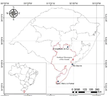 Figure 1. Study area and location of the selected weather  stations