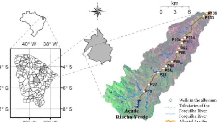 Figure 1. Map of the Ceará state and location of the  Forquilha River