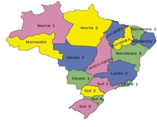 Figura 1: Mapa do Brasil e suas regiões episcopais 130 . 