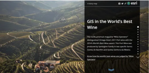 Figura 13. App Story Map Journal: &#34;GIS in the World´s Best Wine&#34; 