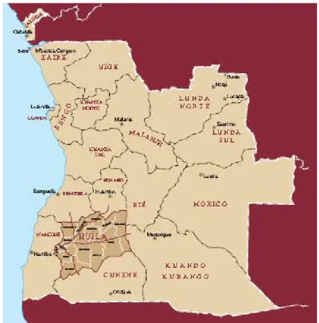 Figura 1 - Localização Geográfica da Província da Huíla 