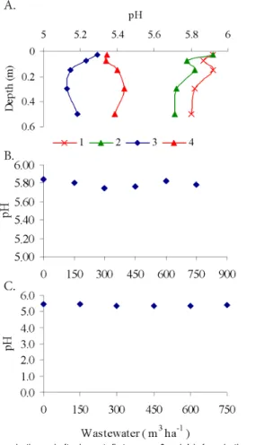 Figure 1. Rainfall during the experiment and swine  wastewater  applied  in  the  first  (A)  and  second  (B)  seasons