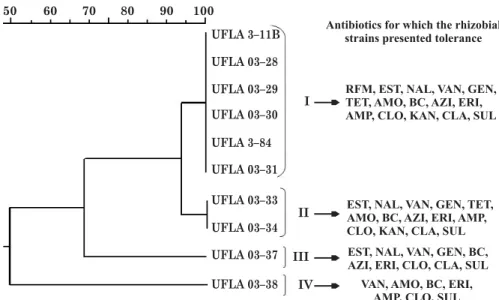 Table 3. Growth of Bradyrhizobium strains exposed to various NaCl concentrations in medium 79