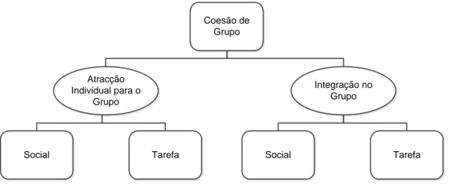 Figura 2. Representação esquemática do modelo conceptual de coesão de grupo.  