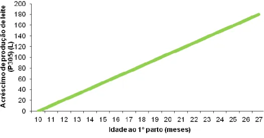 Figura 4 - Médias dos quadrados mínimos da produção de leite (P305 e PTOT) nas lactações  com início nos diferentes meses considerados