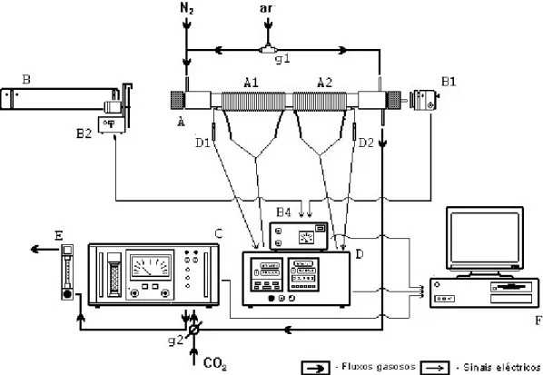 Figura 2.6 – Esquema do analisador de carbono pelo método termo-óptico (Adaptado de Castro, 1997)