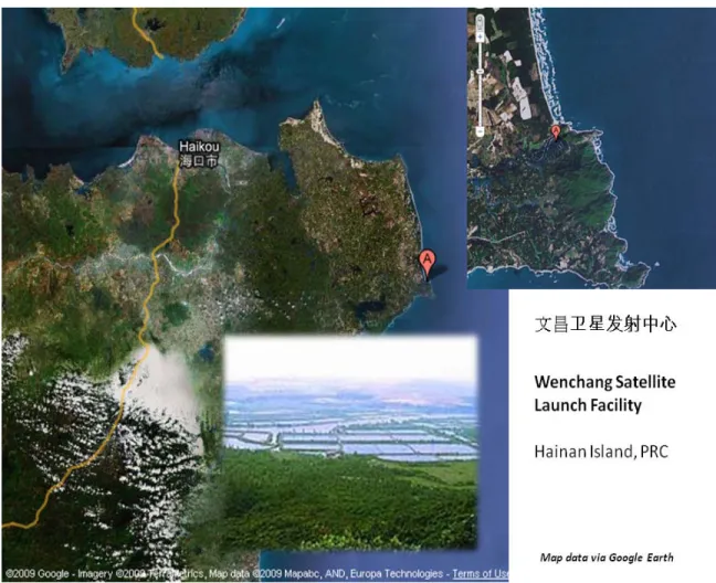 Figure 8: Map of Hainan Island and Wenchang Satellite Launch Facility 162