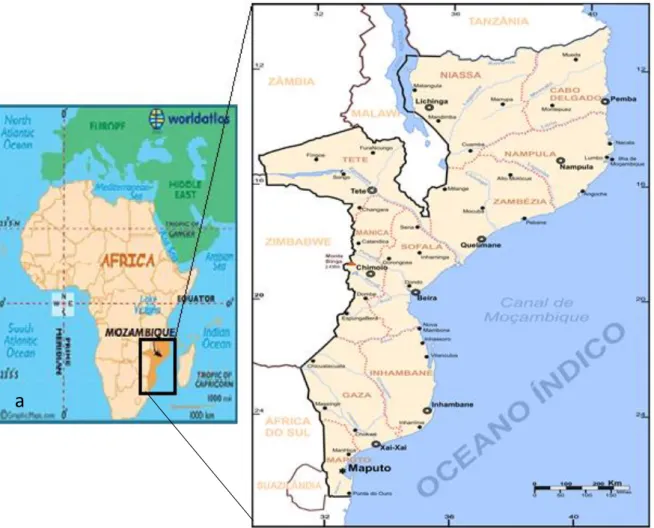 Figura 2.1 Localização geográfica de Moçambique 