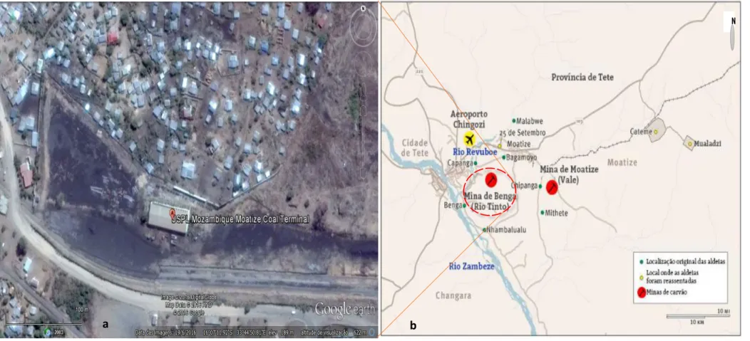 Figura 2.5 Localização geográfica da mina de Benga, Moatize 
