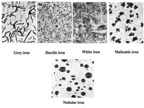 Figure 1.6 – Categories of cast irons 