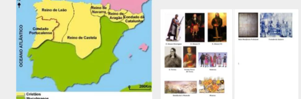 Figura 2 - Mapa da Península Ibérica e imagens das principais personagens e     