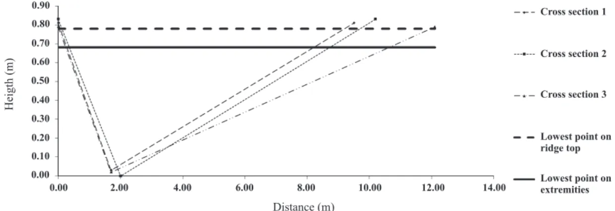 figure 6. cross section profile of the channel of terrace 2.