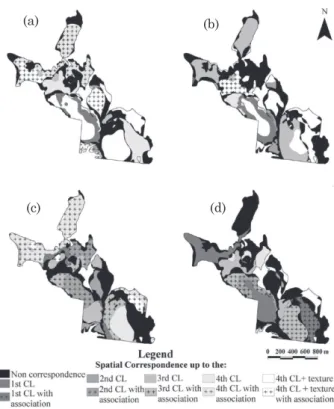 Figure 6. Spatial agreement maps between soil maps: