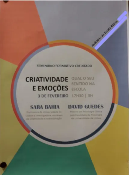 Figura 1 – Cartaz do seminário Criatividades e Emoções. 