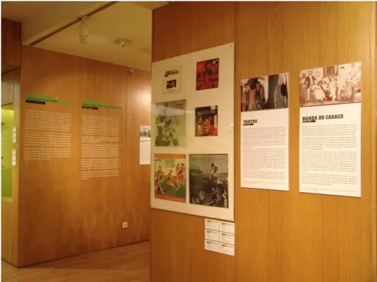 Figure 5 - View of texts panels of the exhibition NoTempo do Gira-Discos: Um Percurso  pela Produção Fonográfica Portuguesa 