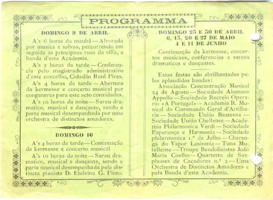 Figura 3: Programa das Festas comemorativas do 16º aniversário da AIRFA. 