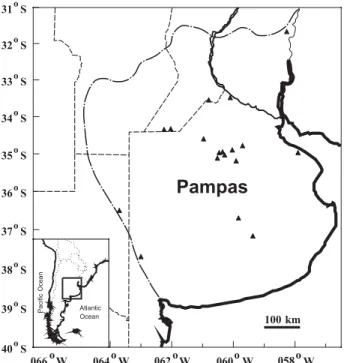 Figure 1. Sampling locations in the Pampas region of Argentina.
