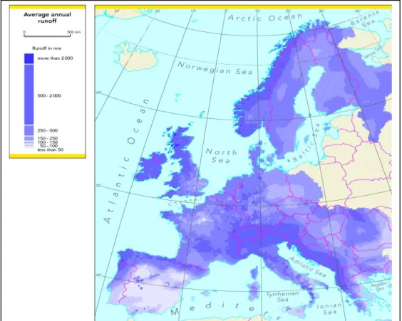 Fig. 8 - Débito anual médio nos principais rios da União Europeia - 2012 21 Fonte: EEA 2015 