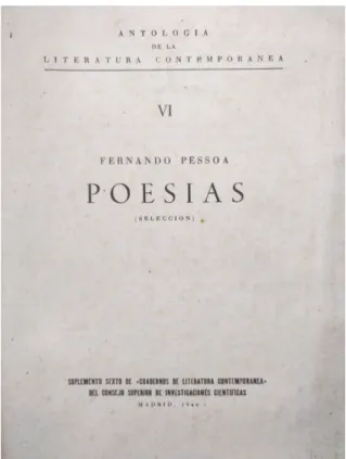 Fig. 4. Fernando Pessoa, Poesías (nota preliminar y selección de Joaquín de Entrambasaguas)