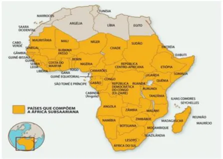 Figura 4. Mapa da África subsaariana 