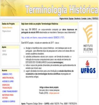 Figure 2: The draft version of the website already  available at http://www.ufrgs.br/textecc/terminologia/ 