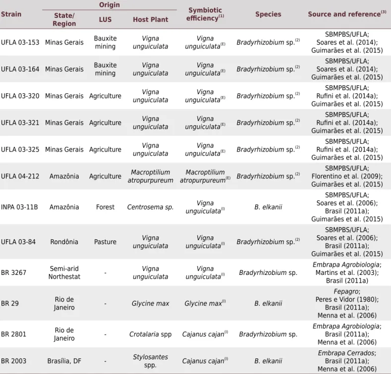 Table 1. Origin and characteristics of Bradyrhizobium  strains tested in the experiments Strain