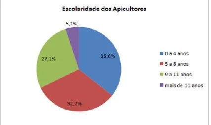 Gráfico 2: Escolaridade dos Apicultores da região de São João Evangelista-MG, Brasil. 