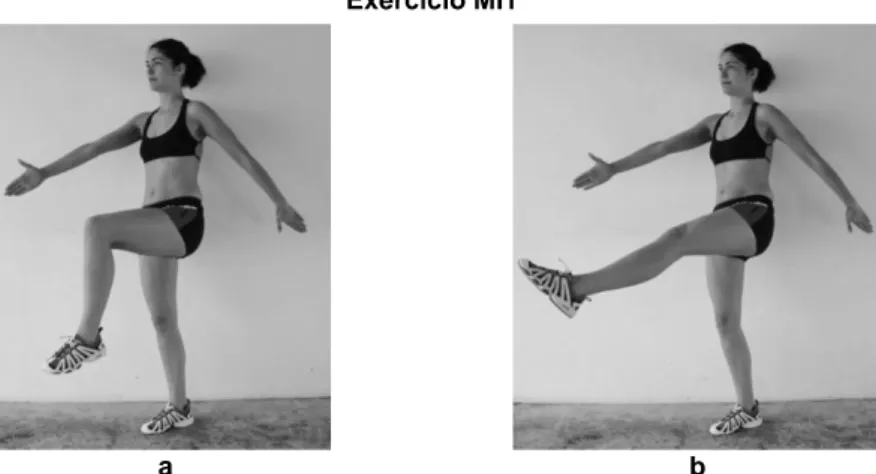 Figura 3. Descrição dos movimentos executados com os membros inferiores, no segmento localizado das  aulas  de  hidroginástica,  e  imagens  correspondentes