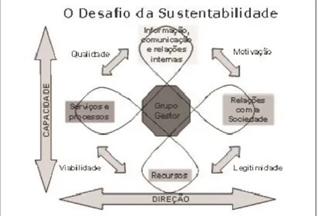 Figura 4 - A relação entre os diversos campos para uma excelente gestão para uma organização sem fins lucrativos  Fonte: Adaptado de (Silva, 2002, apud Alves.Jr., Farias and Fontanelle, 2009)
