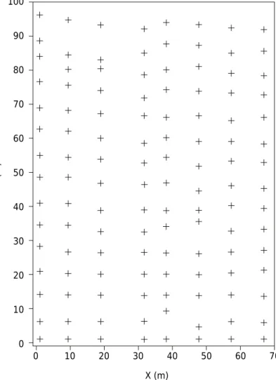 Figure 1. Distribution of sampling points in the experimental area.
