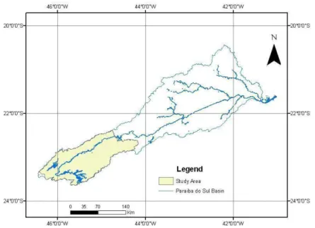 Figure 1. Study area (Paraíba do Sul Basin  –  São Paulo State). 