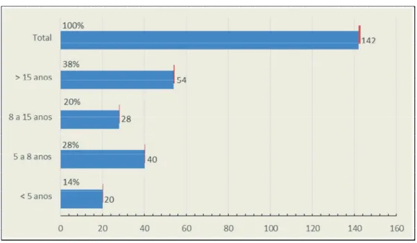 Gráfico 1- Anos de profissão dos IT’s inquiridos 