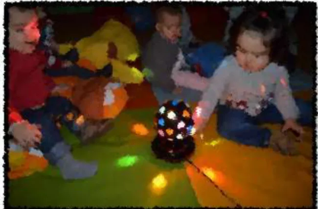 Figura 2- Crianças com bola de luzes 