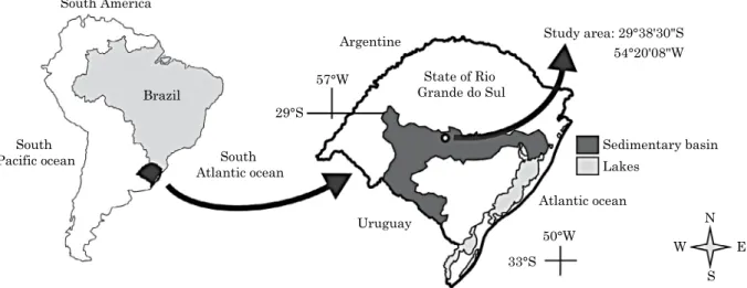 Table 1 provides landscape data and soil  classification according to the Brazilian Soil  Classification System (Embrapa, 2013) and the  WRB  -  IUSS/FAO  (IUSS  Working  Group  WRB,  2014).The six profiles, identified as P1 to P6, were  sampled in natural
