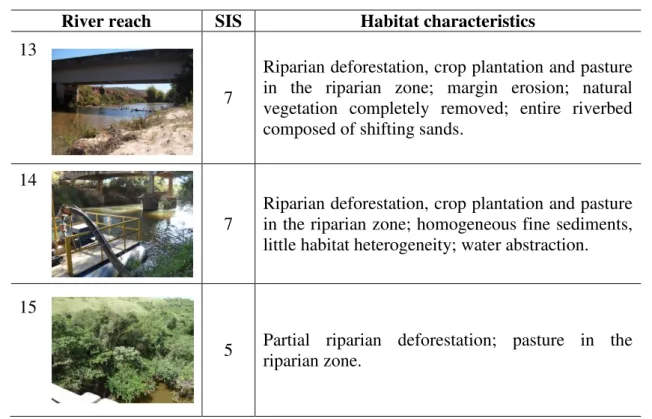 Table  3.  Sediment  classification,  mean  particle  size  (MPS),  sorting,  skewness,  and  kurtosis  of  the  investigated river reaches