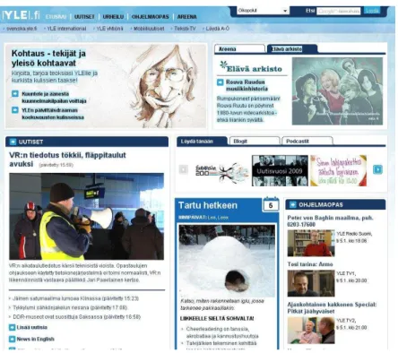 Figura 9. Imagem do site da Yle (05 de Janeiro de 2010) 