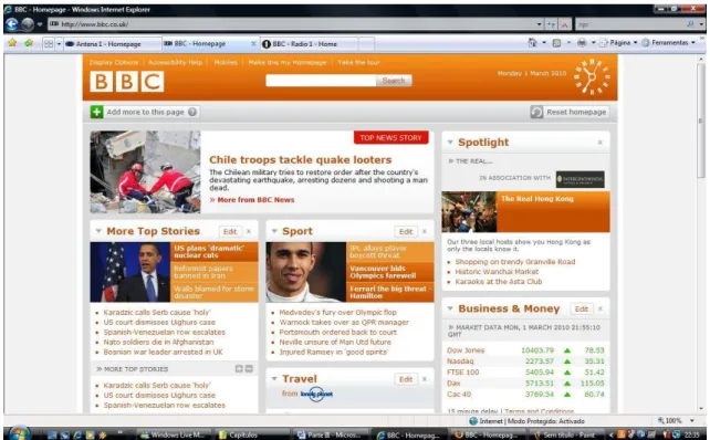 Figura 15. Imagem do site da BBC (01 de Março de 2010) 