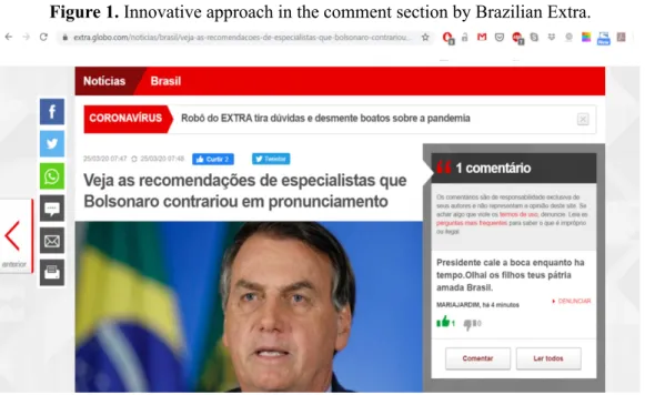 Figure 1. Innovative approach in the comment section by Brazilian Extra. 