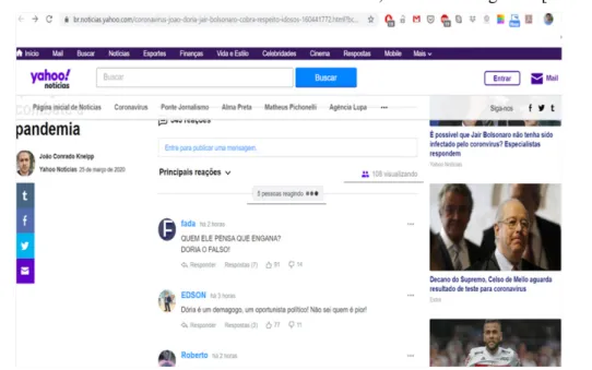 Figure 2. Overview of the comment section in Yahoo News, who is reacting view [underlined]
