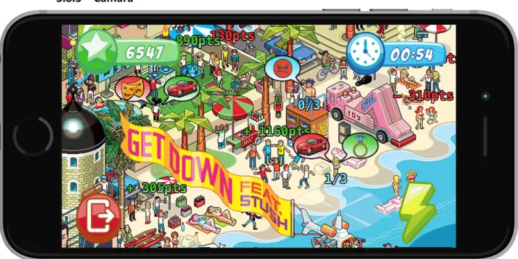 Figura 13 - Heads-Up Display do jogo Social Circlez com base na Pixel Art de Eboy arts 