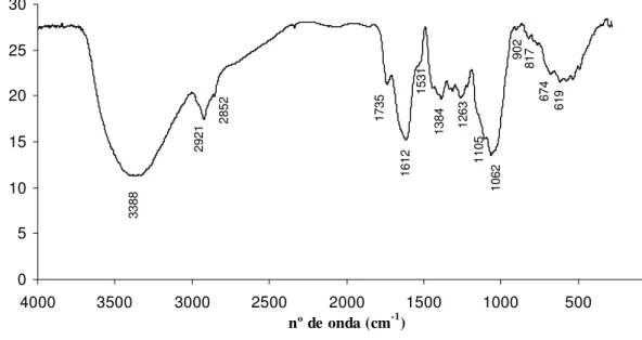 Figura 17: Espectro de FTIR do engaço da uva. 